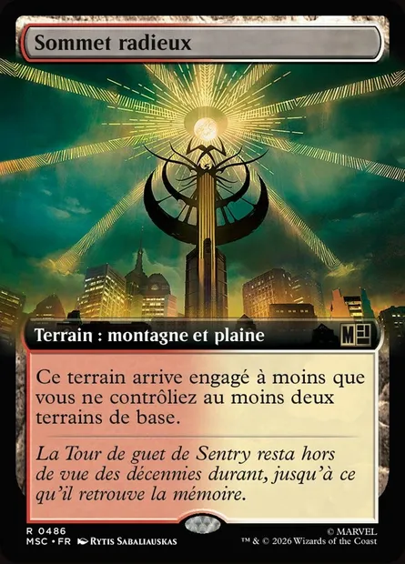 Sommet radieux, carte Magic MSC 486 — extension Marvel Super Heroes Commander