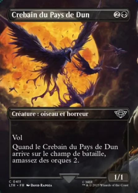 Crebain du Pays de Dun, carte Magic LTR 411 — extension Le Seigneur des Anneaux : chroniques de la Terre du Milieu