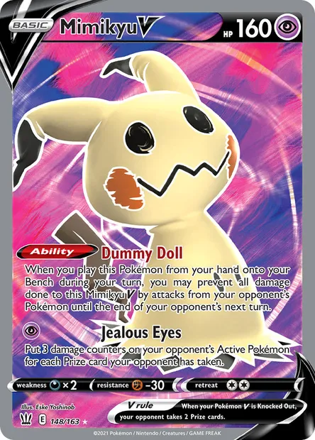 Mimikyu V, Pokémon card BST 148 — Battle Styles set