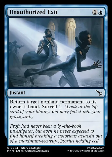 Unauthorized Exit, Magic card MKM 74 — Murders at Karlov Manor set