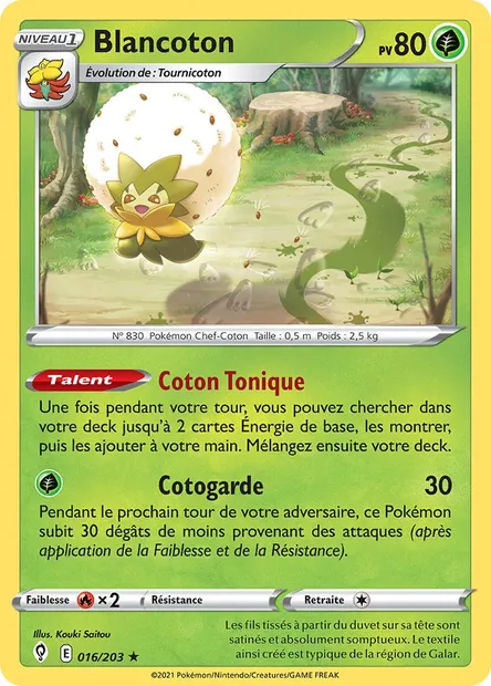 Blancoton, carte Pokémon EVS 16 — extension Évolution Céleste