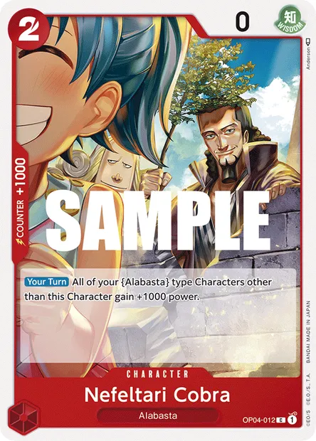 Nefeltari Cobra, One Piece card OP04-012 — KINGDOMS OF INTRIGUE set