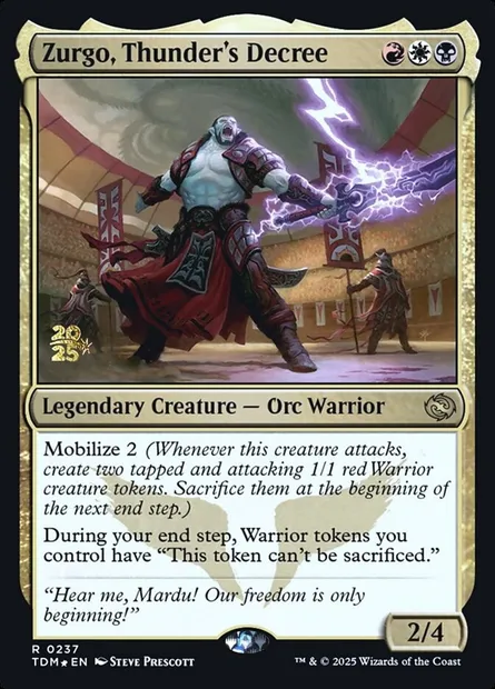 Zurgo, Thunder's Decree, Magic card PTDM 237s — Tarkir: Dragonstorm Promos set