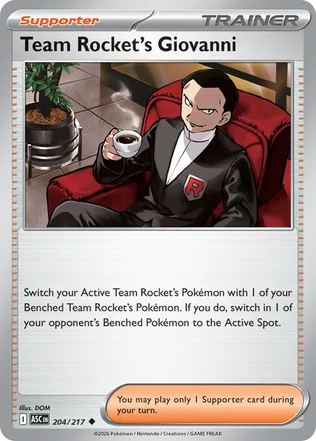 Team Rocket's Giovanni, Pokémon card ASC 204 — Ascended Heroes set