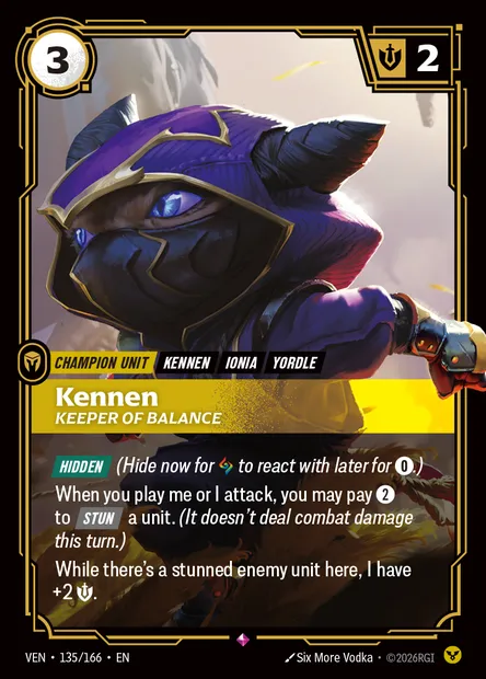 Kennen, Riftbound card VEN 135 — Vendetta set