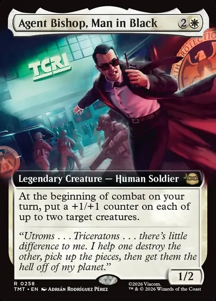 Agent Bishop, Man in Black, Magic card TMT 258 — Teenage Mutant Ninja Turtles set
