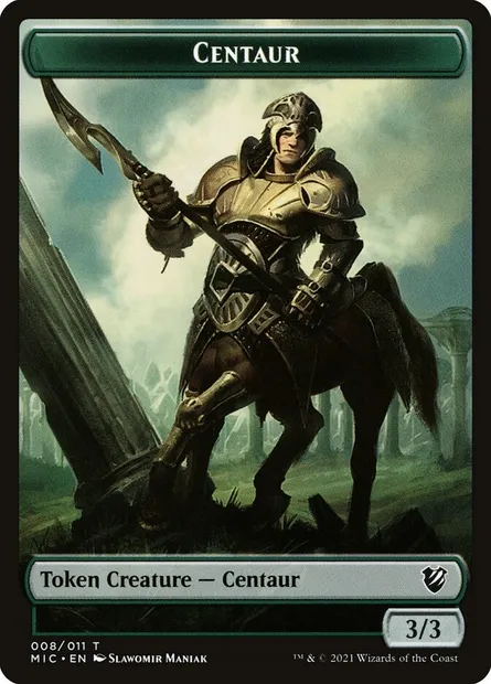 Centaur, carte Magic TMIC 8 — extension Midnight Hunt Commander Tokens
