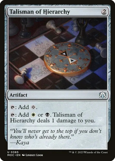 Talisman of Hierarchy, Magic card MOC 385 — March of the Machine Commander set