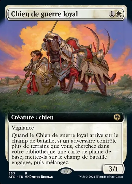 Chien de guerre loyal, carte Magic AFR 363 — extension Forgotten Realms: Aventures dans les Royaumes Oubliés