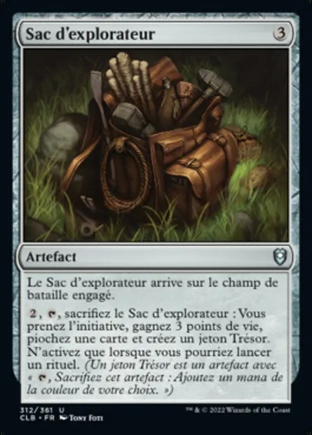 Sac d'explorateur, carte Magic CLB 312 — extension Commander Légendes : la bataille de la Porte de Baldur