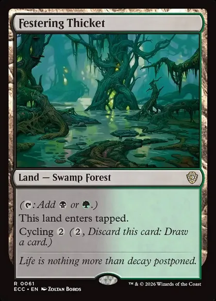 Festering Thicket, Magic card ECC 61 — Lorwyn Eclipsed Commander set
