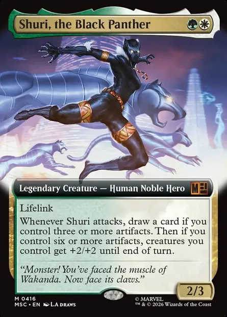Shuri, the Black Panther, Magic card MSC 416 — Marvel Super Heroes Commander set