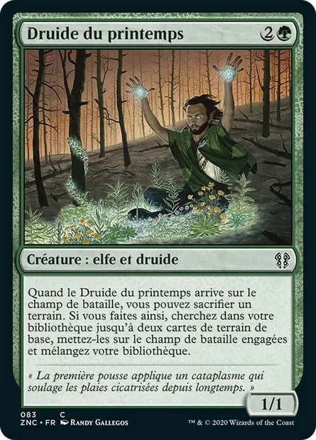 Druide du printemps, carte Magic ZNC 83 — extension Zendikar Rising Commander