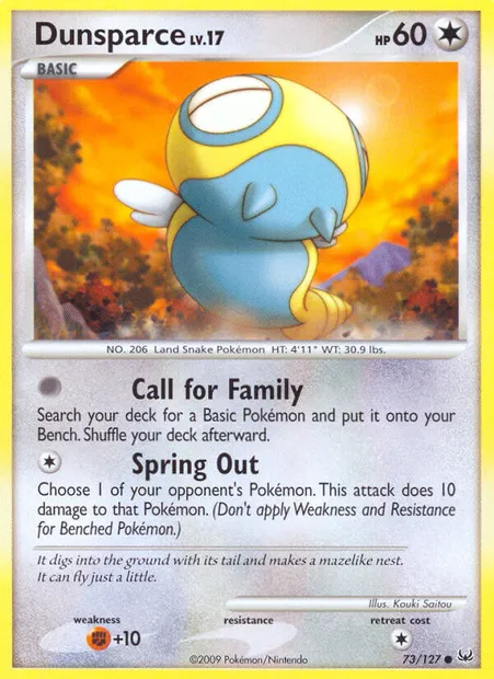 Dunsparce, Pokémon card PL 73 — Platinum set