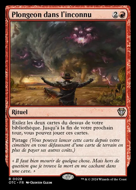 Plongeon dans l'inconnu, carte Magic OTC 28 — extension Outlaws of Thunder Junction Commander