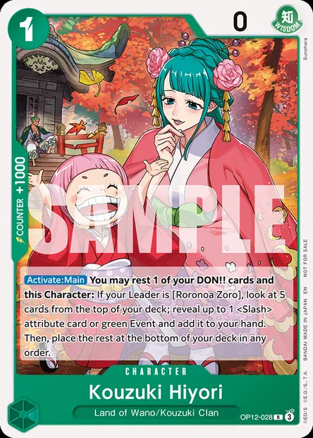 Kouzuki Hiyori, One Piece card OP12-028 — LEGACY OF THE MASTER set