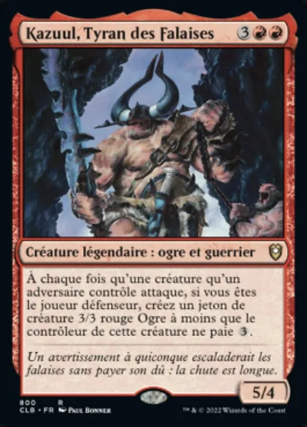 Kazuul, Tyran des Falaises, carte Magic CLB 800 — extension Commander Légendes : la bataille de la Porte de Baldur