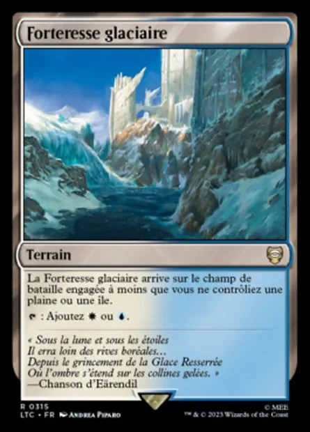 Forteresse glaciaire, carte Magic LTC 315 — extension Tales of Middle-earth Commander