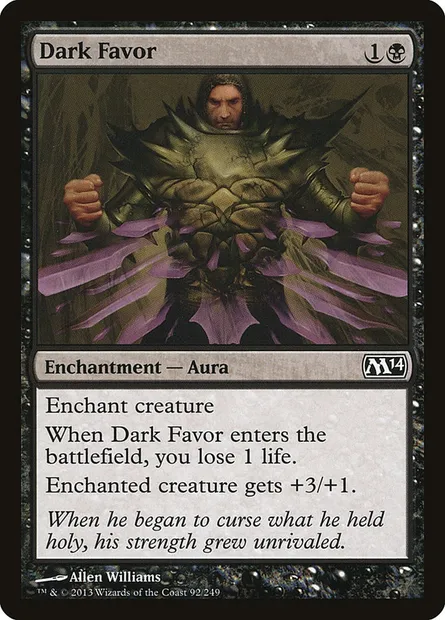 Dark Favor, Magic card M14 92 — Magic 2014 set