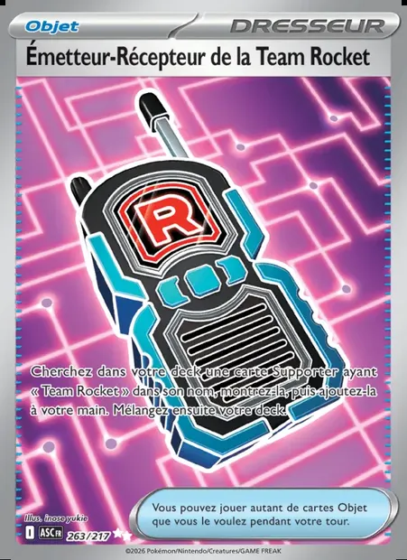 Émetteur-Récepteur de la Team Rocket, carte Pokémon ASC 263 — extension Héros Transcendants