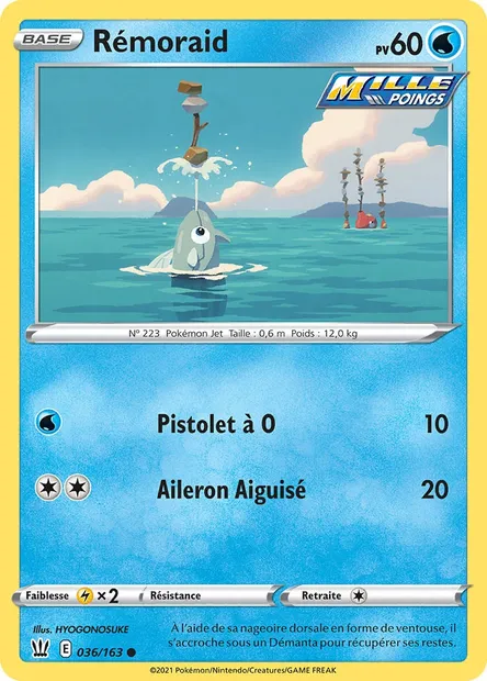 Rémoraid, carte Pokémon BST 36 — extension Styles de combat