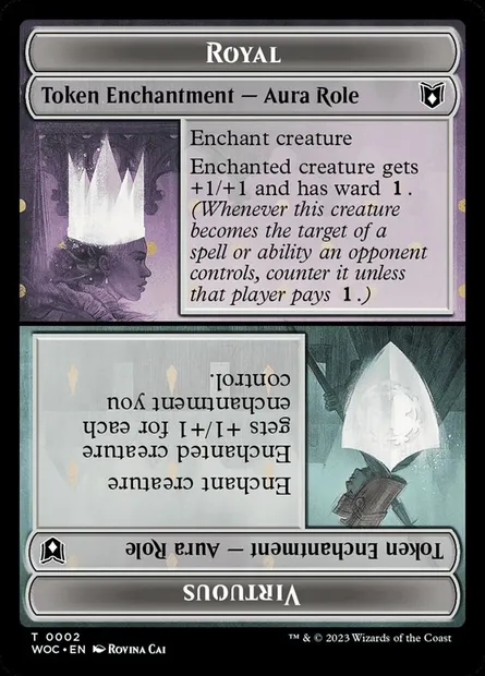 Royal // Virtuous, carte Magic TWOC 2 — extension Wilds of Eldraine Commander Tokens