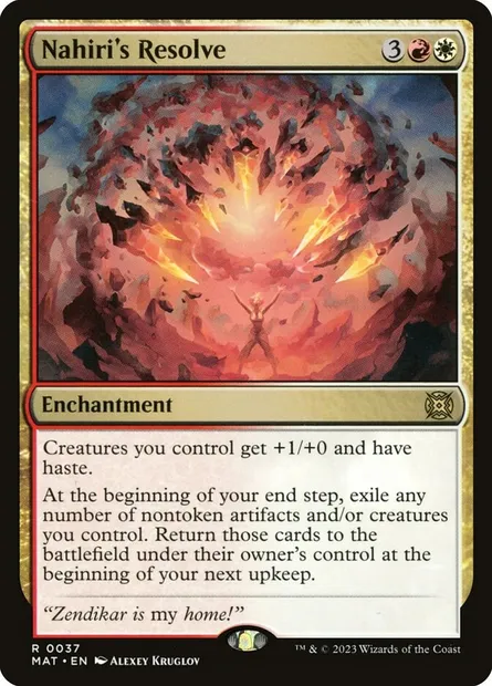 Nahiri's Resolve, Magic card MAT 37 — March of the Machine: The Aftermath set