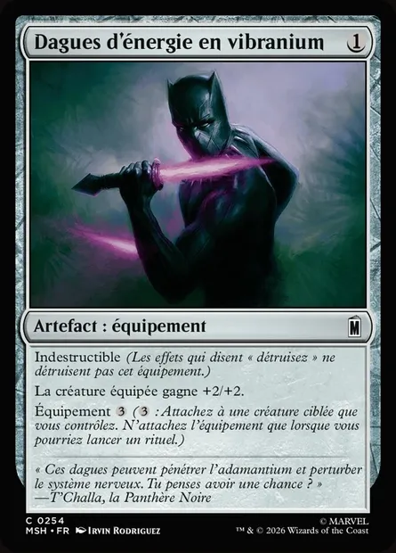 Dagues d'énergie en vibranium, carte Magic MSH 254 — extension Marvel Super Heroes