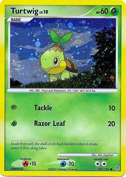 Turtwig Lv.10, carte Pokémon UNP 103 — extension Unnumbered Promos