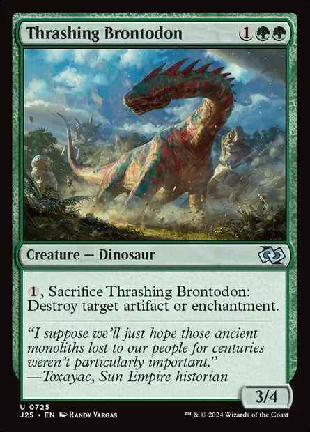 Thrashing Brontodon, Magic card J25 725 — Foundations Jumpstart set