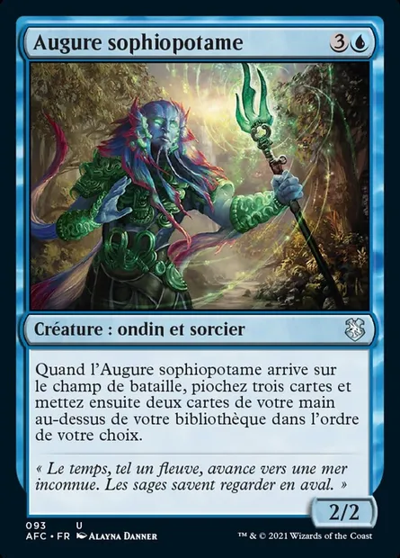 Augure sophiopotame, carte Magic AFC 93 — extension Forgotten Realms Commander