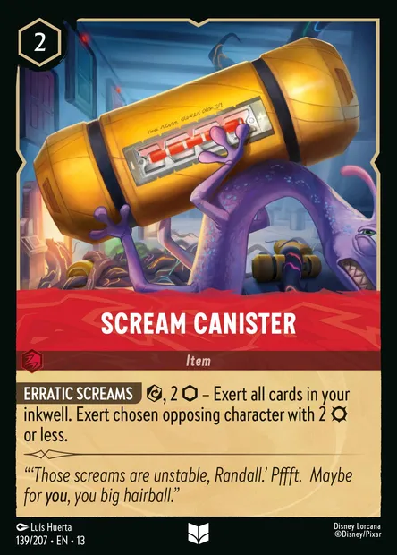 Scream Canister, Disney Lorcana card CH13-139 — Attack of the Vine! set