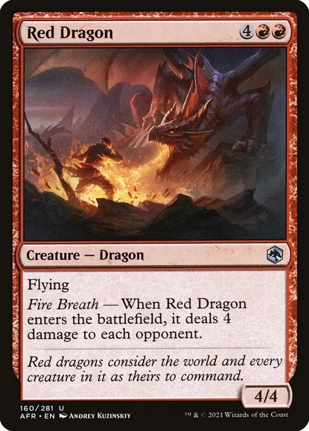 Red Dragon, Magic card AFR 160 — Adventures in the Forgotten Realms set
