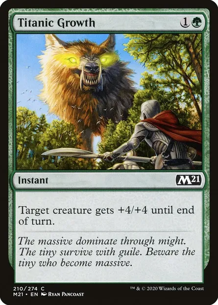 Titanic Growth, Magic card M21 210 — Core Set 2021 set