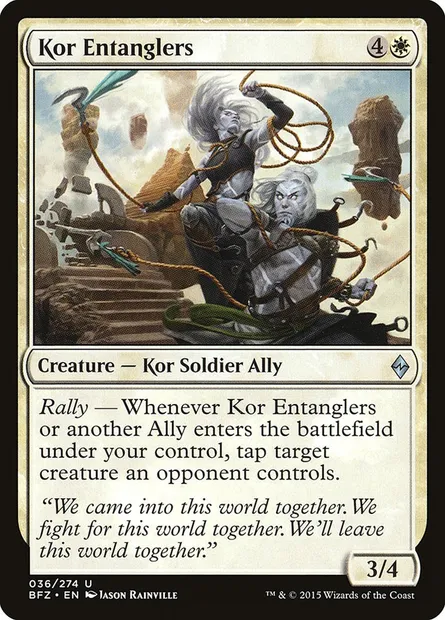 Kor Entanglers, Magic card BFZ 36 — Battle for Zendikar set