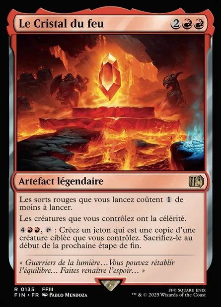Le Cristal du feu, carte Magic FIN 135 — extension Final Fantasy