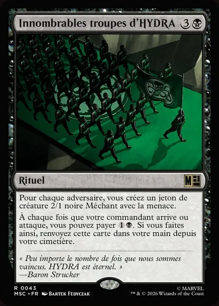 Innombrables troupes d'HYDRA, carte Magic MSC 43 — extension Marvel Super Heroes Commander