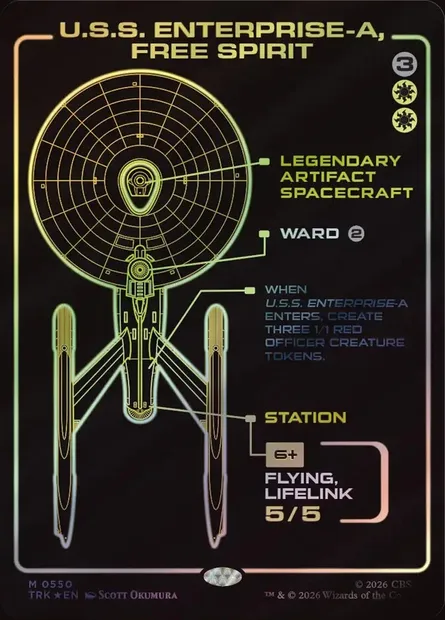 U.S.S. Enterprise-A, Free Spirit, carte Magic TRK 550 — extension Star Trek