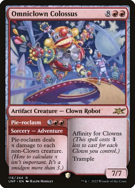Omniclown Colossus // Pie-roclasm, carte Magic UNF 116 — extension Unfinity