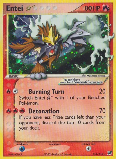Entei ☆, Pokémon card UF 113 — Unseen Forces set