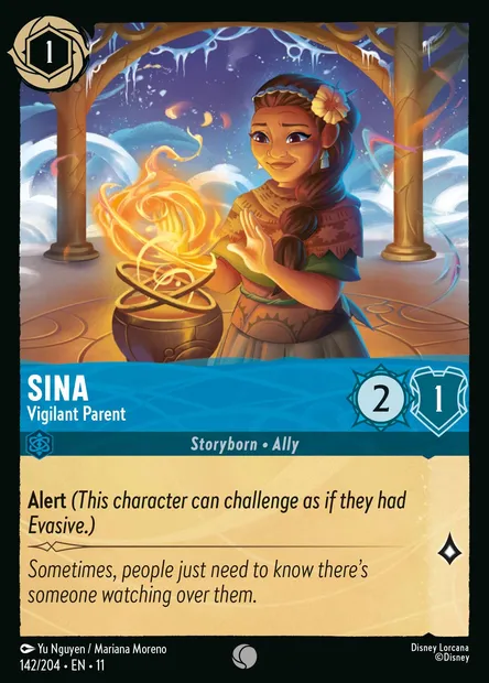 Sina - Vigilant Parent, Disney Lorcana card CH11-142 — Winterspell set