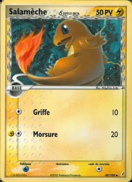 Salamèche δ, carte Pokémon CG 49 — extension EX Gardiens de Cristal
