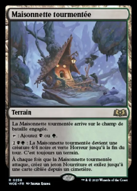 Maisonnette tourmentée, carte Magic WOE 258 — extension Wilds of Eldraine