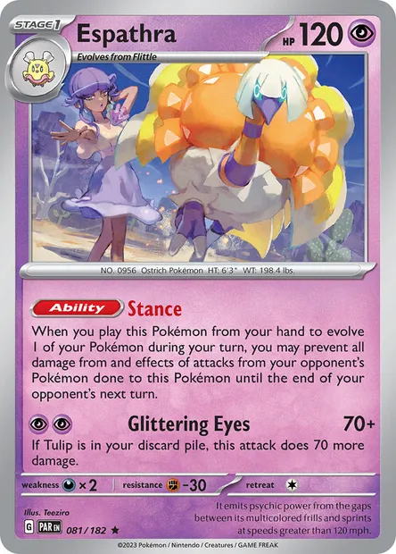 Espathra, Pokémon card PAR 081 — Paradox Rift set
