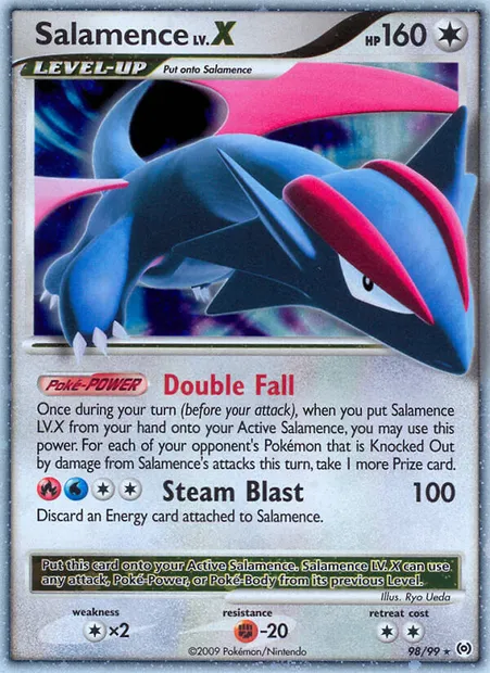 Salamence LV.X, carte Pokémon AR 98 — extension Arceus