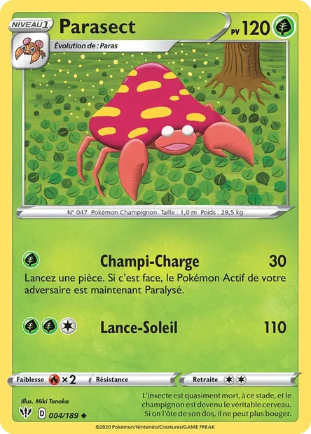 Parasect, carte Pokémon DAA 4 — extension Ténèbres Embrasées