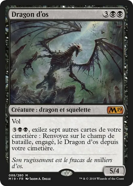 Dragon d'os, carte Magic M19 88 — extension Core Set 2019