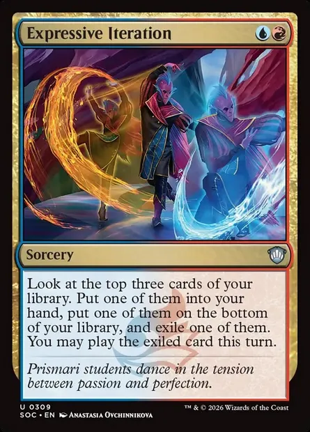 Expressive Iteration, Magic card SOC 309 — Secrets of Strixhaven Commander set