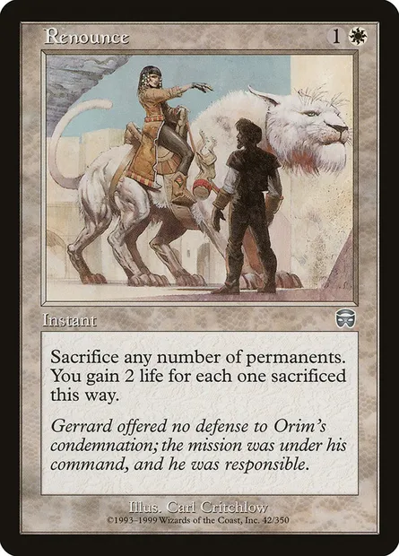Renounce, Magic card MMQ 42 — Mercadian Masques set