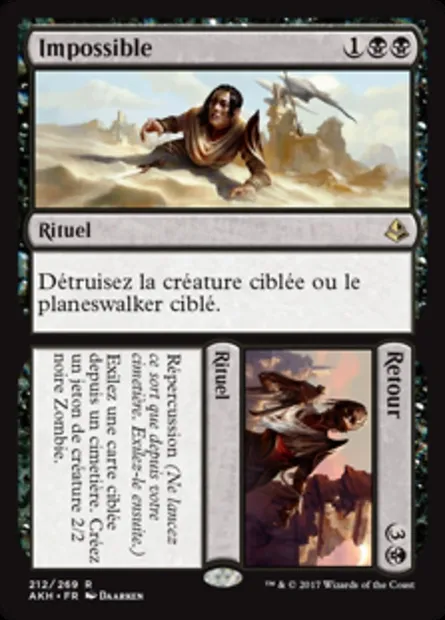 Impossible // Retour, carte Magic AKH 212 — extension Amonkhet